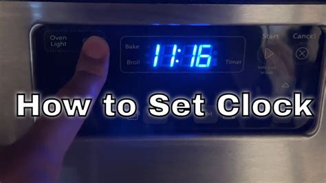 how to set the clock on a whirlpool gas range